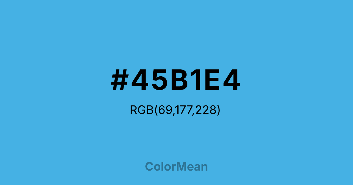 Color swatch image showing #45B1E4 with RGB(69,177,228) values