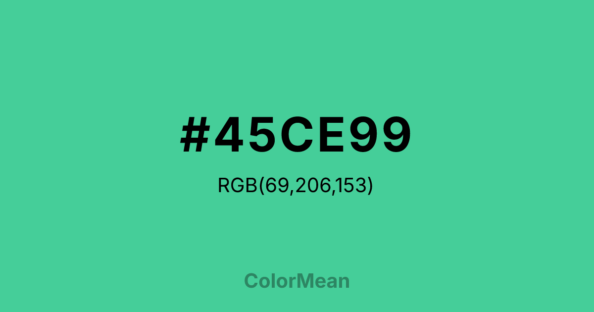 Color swatch image showing #45CE99 with RGB(69,206,153) values