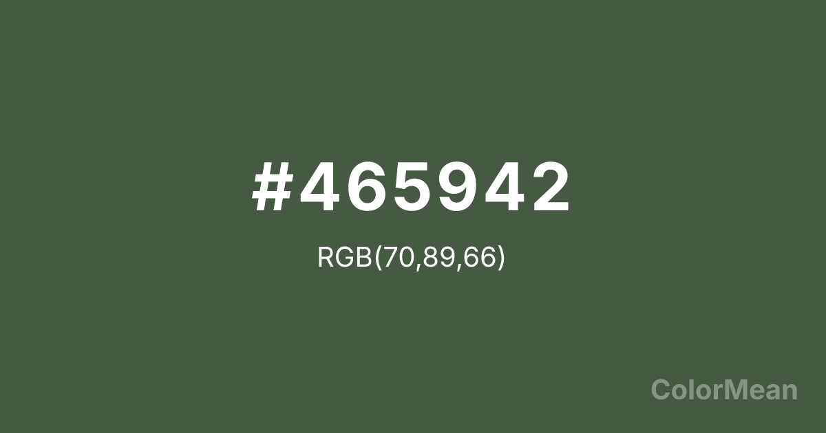 Color swatch image showing #465942 with RGB(70,89,66) values