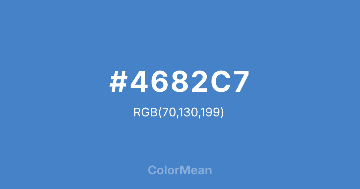 Color swatch image showing #4682C7 with RGB(70,130,199) values