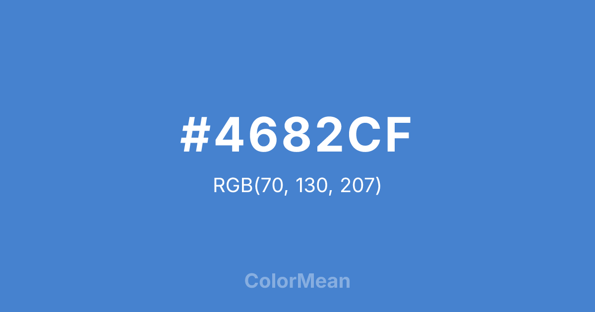 Color swatch image showing #4682CF with RGB(70,130,207) values