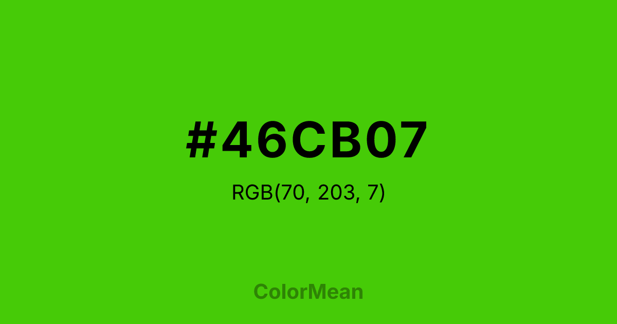 Color swatch image showing #46CB07 with RGB(70,203,7) values
