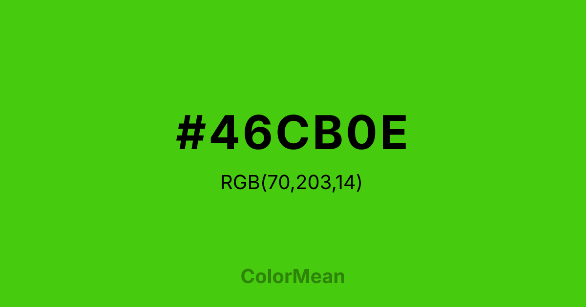 Color swatch image showing #46CB0E with RGB(70,203,14) values