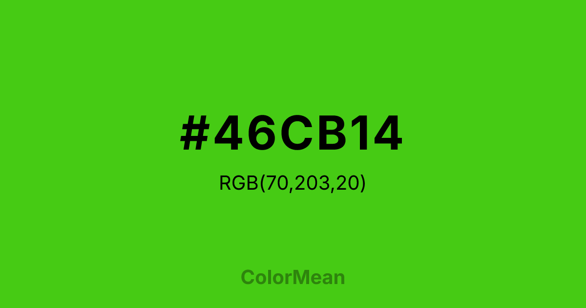 Color swatch image showing #46CB14 with RGB(70,203,20) values
