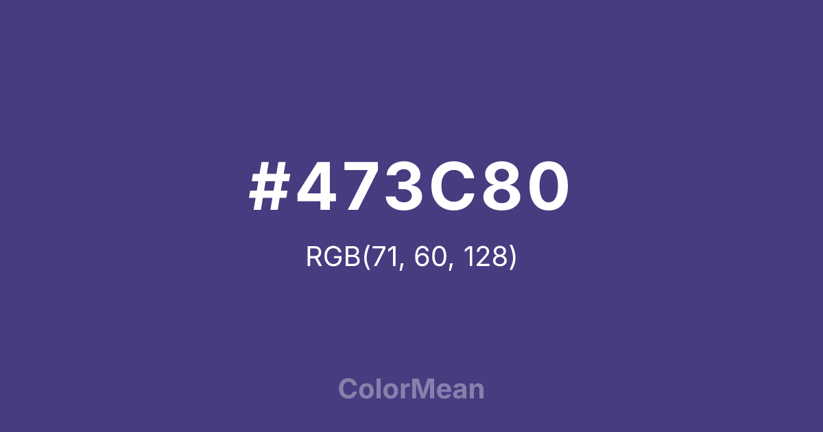 Color swatch image showing #473C80 with RGB(71,60,128) values