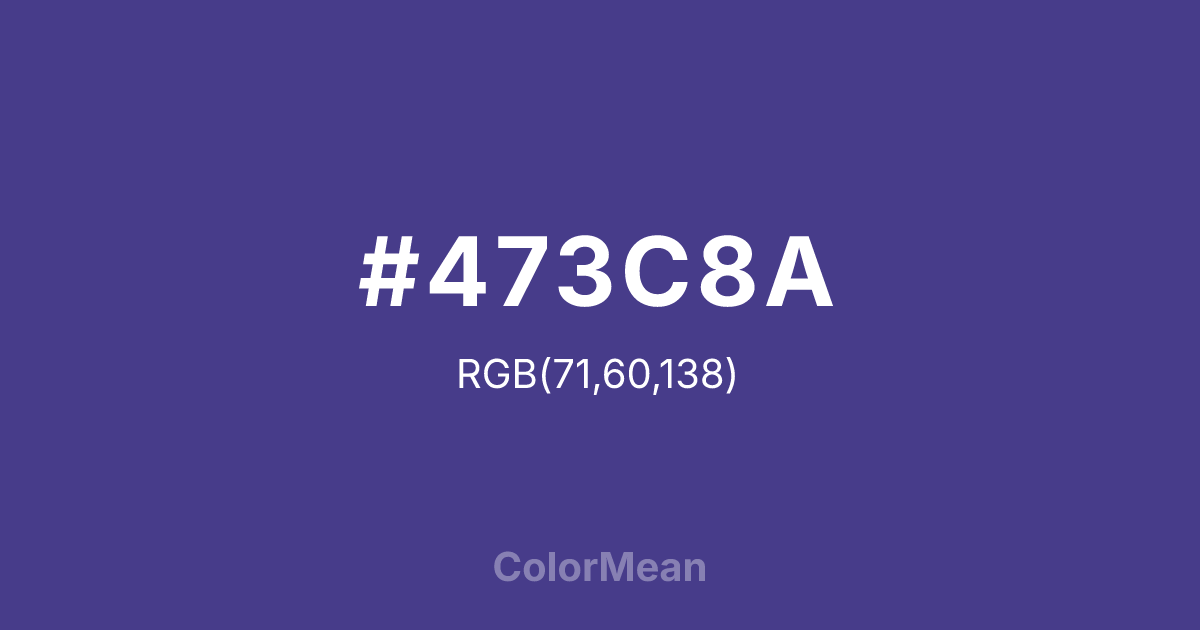 Color swatch image showing #473C8A with RGB(71,60,138) values