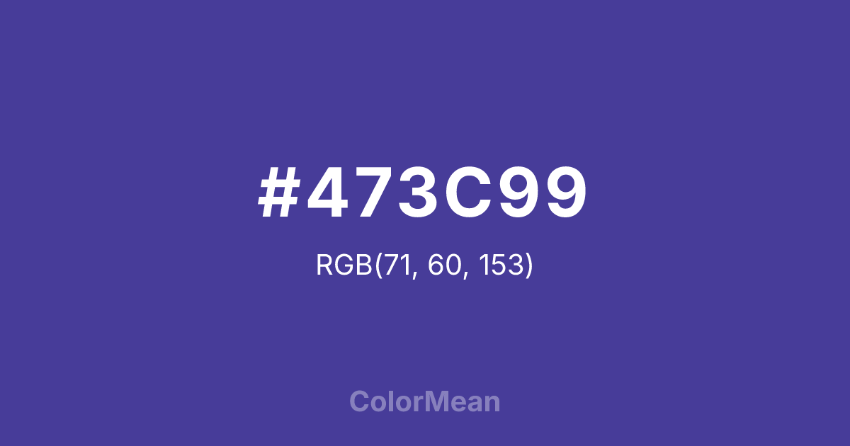 Color swatch image showing #473C99 with RGB(71,60,153) values
