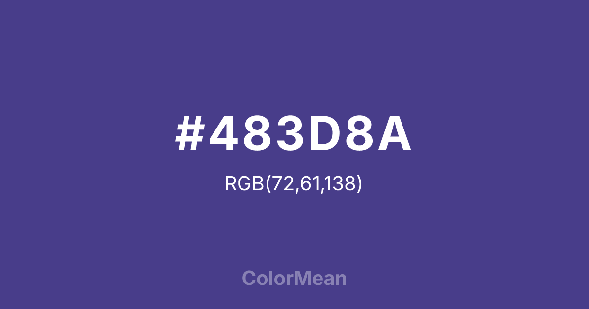 Color swatch image showing #483D8A with RGB(72,61,138) values