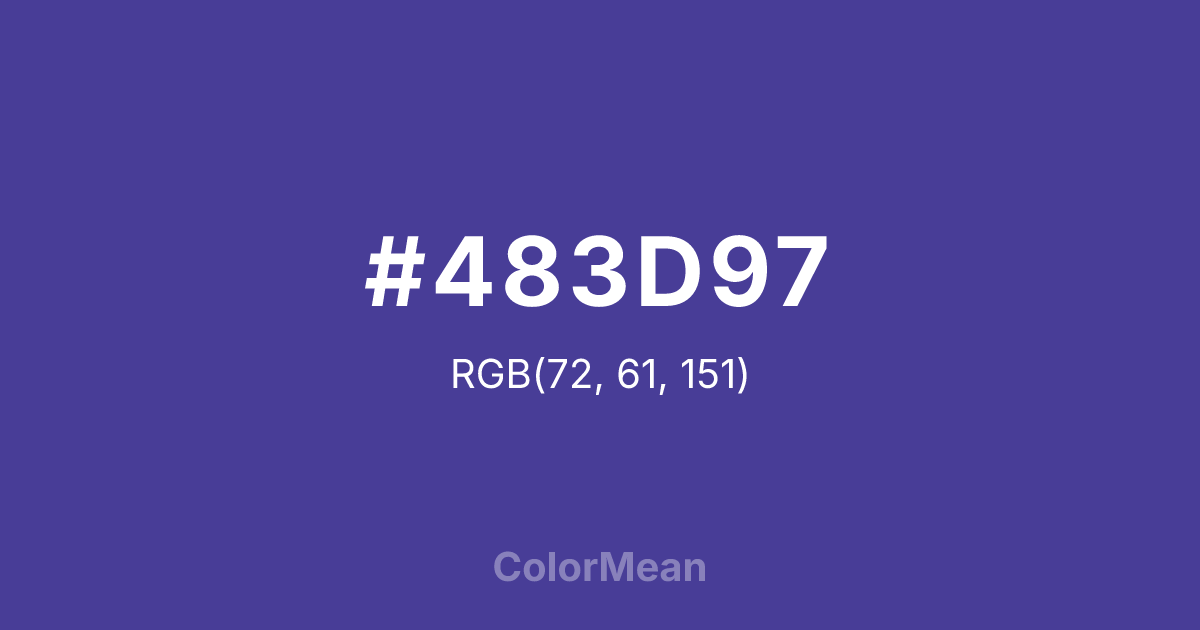 Color swatch image showing #483D97 with RGB(72,61,151) values