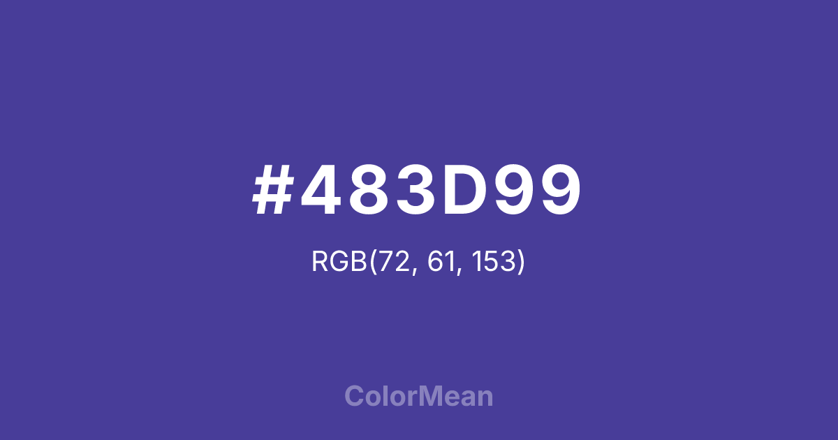 Color swatch image showing #483D99 with RGB(72,61,153) values