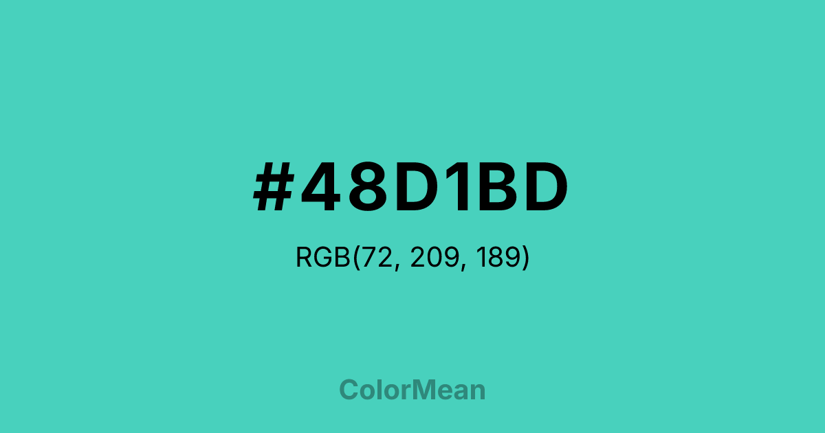 Color swatch image showing #48D1BD with RGB(72,209,189) values