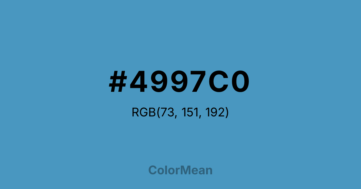 Color swatch image showing #4997C0 with RGB(73,151,192) values