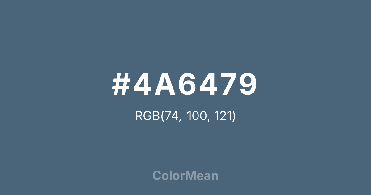 Color swatch image showing #4A6479 with RGB(74,100,121) values