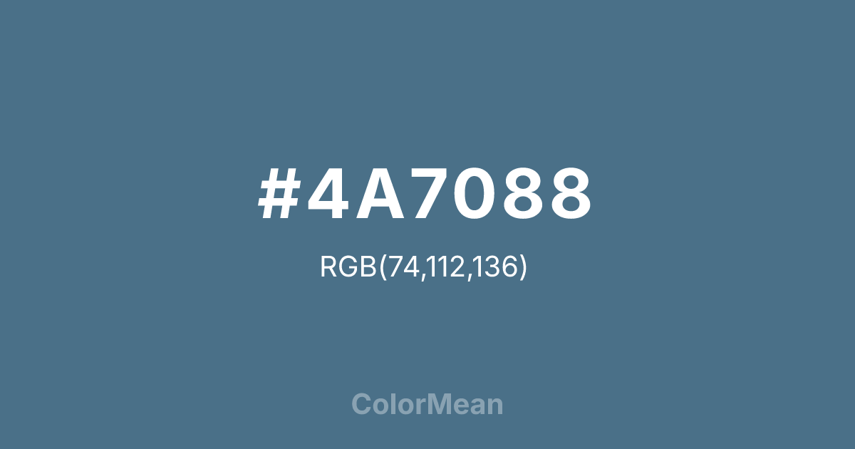 Color swatch image showing #4A7088 with RGB(74,112,136) values