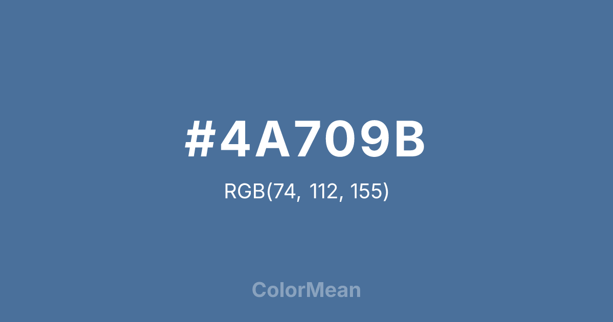 Color swatch image showing #4A709B with RGB(74,112,155) values