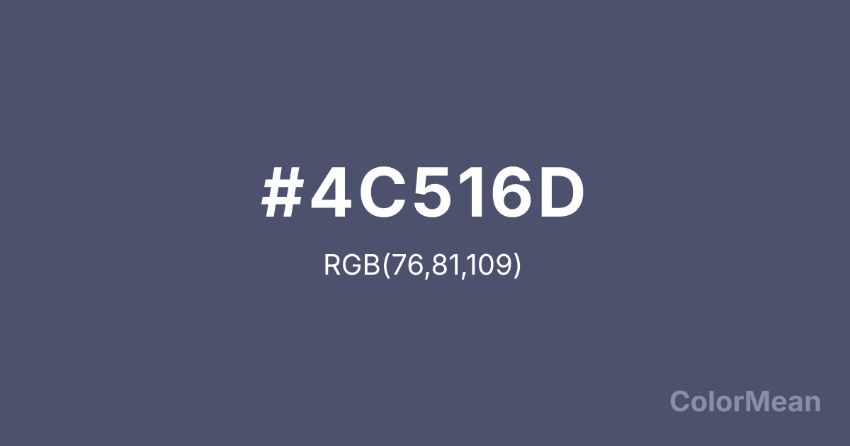 Color swatch image showing Independence (#4C516D) with RGB(76,81,109) values