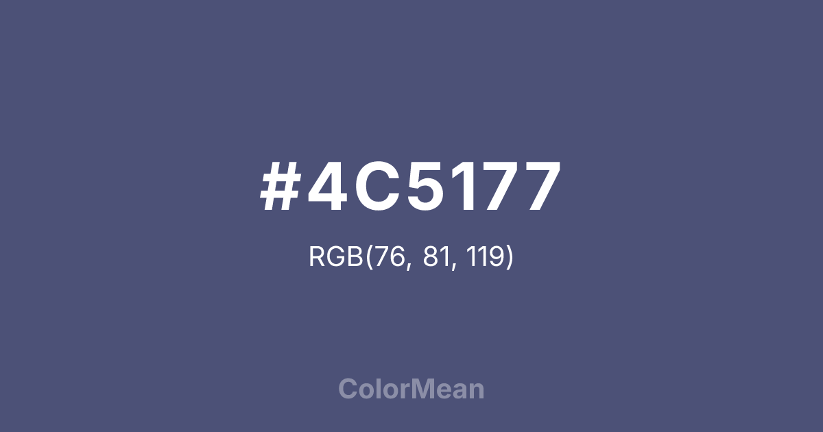 Color swatch image showing #4C5177 with RGB(76,81,119) values