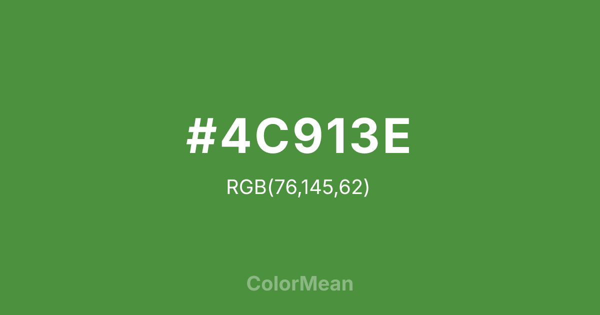 Color swatch image showing #4C913E with RGB(76,145,62) values