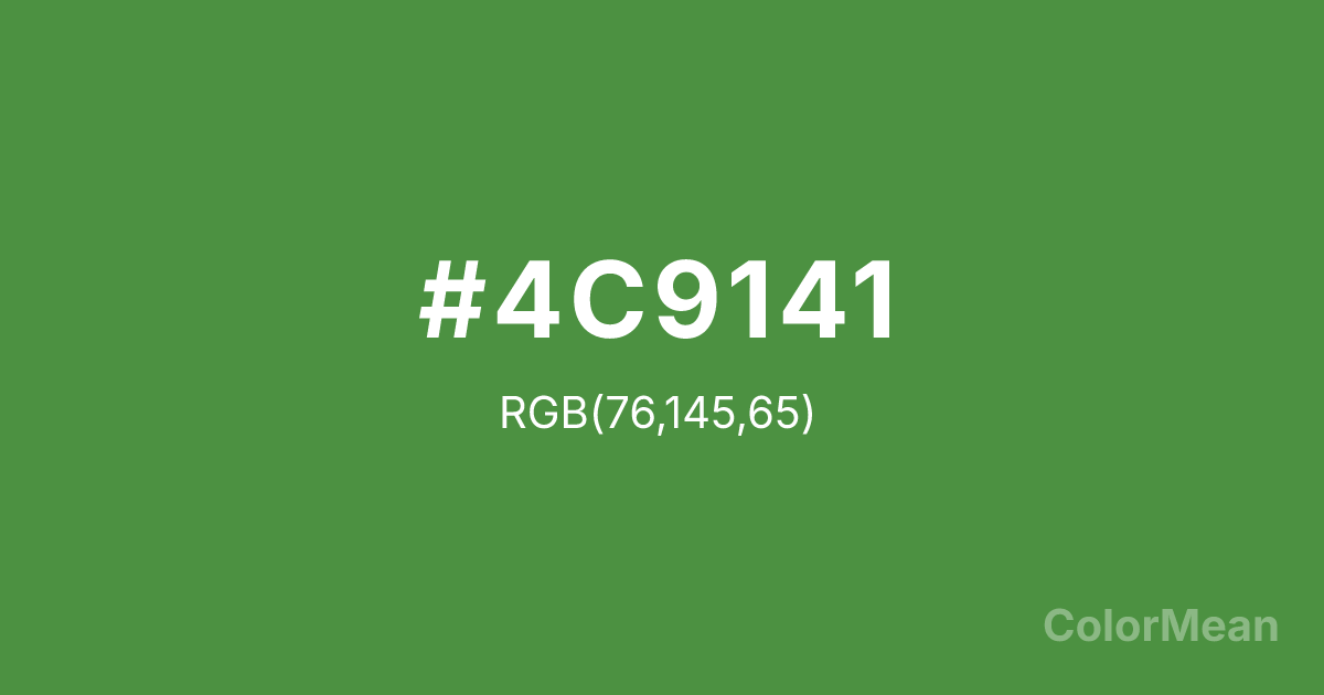 Color swatch image showing May Green (#4C9141) with RGB(76,145,65) values