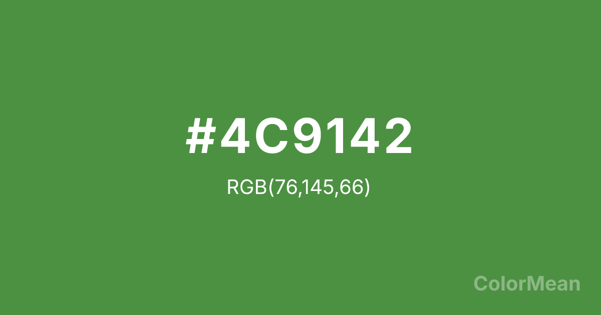 Color swatch image showing #4C9142 with RGB(76,145,66) values