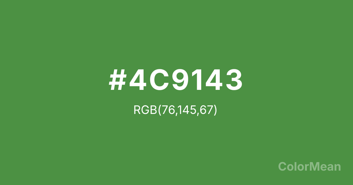 Color swatch image showing #4C9143 with RGB(76,145,67) values
