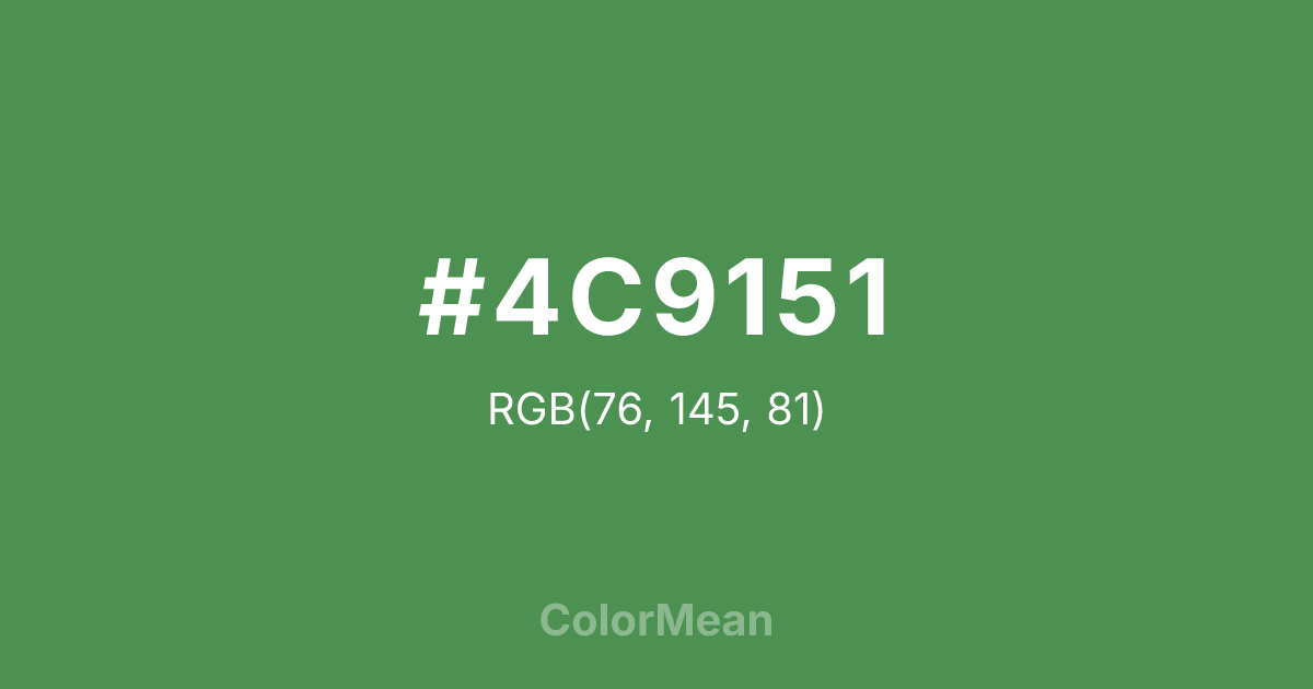 Color swatch image showing #4C9151 with RGB(76,145,81) values