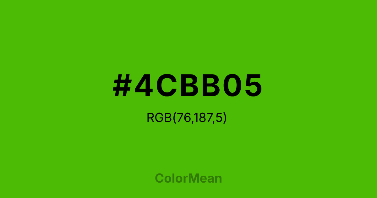 Color swatch image showing #4CBB05 with RGB(76,187,5) values