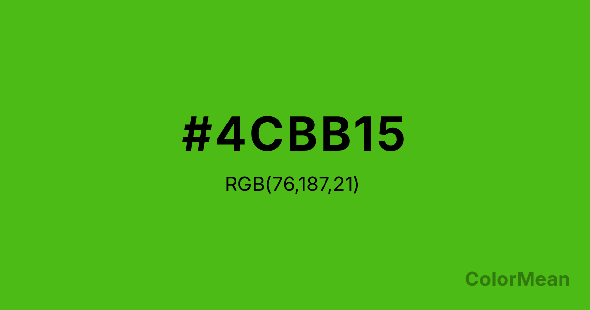 Color swatch image showing #4CBB15 with RGB(76,187,21) values