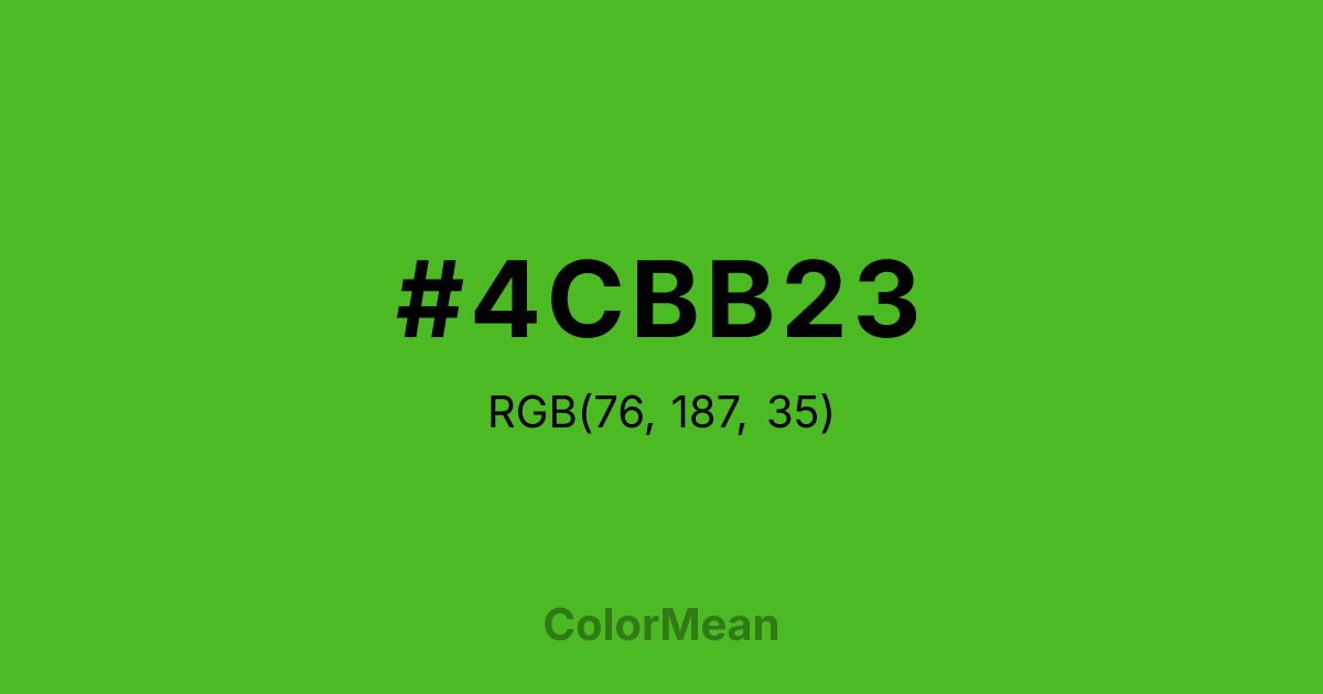 Color swatch image showing #4CBB23 with RGB(76,187,35) values
