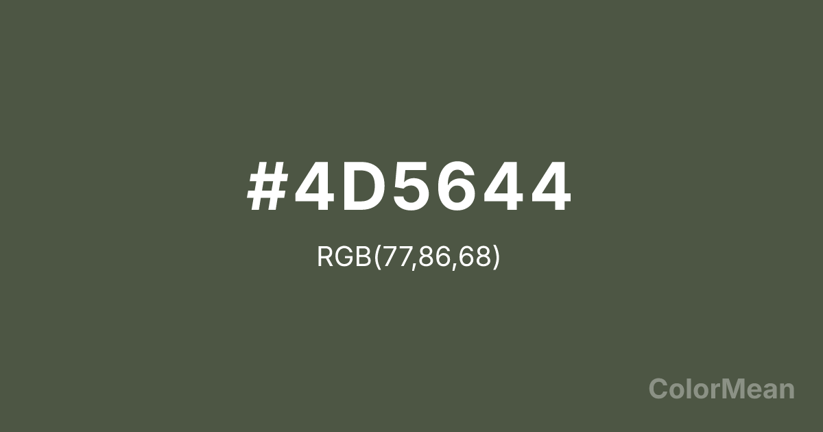 Color swatch image showing #4D5644 with RGB(77,86,68) values
