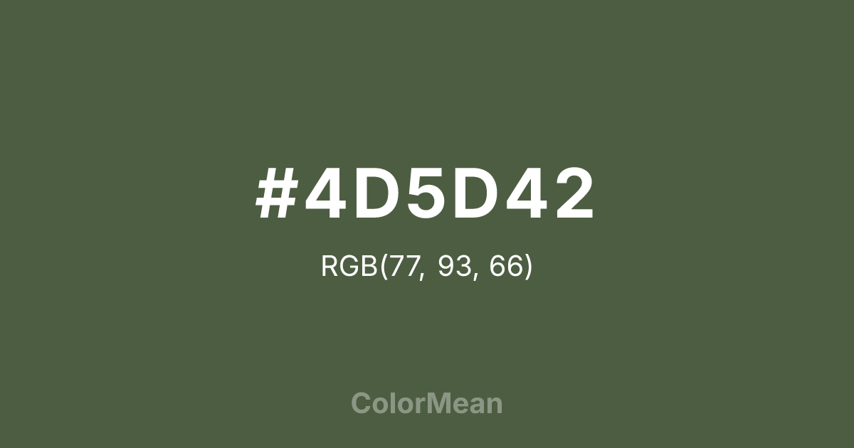 Color swatch image showing #4D5D42 with RGB(77,93,66) values