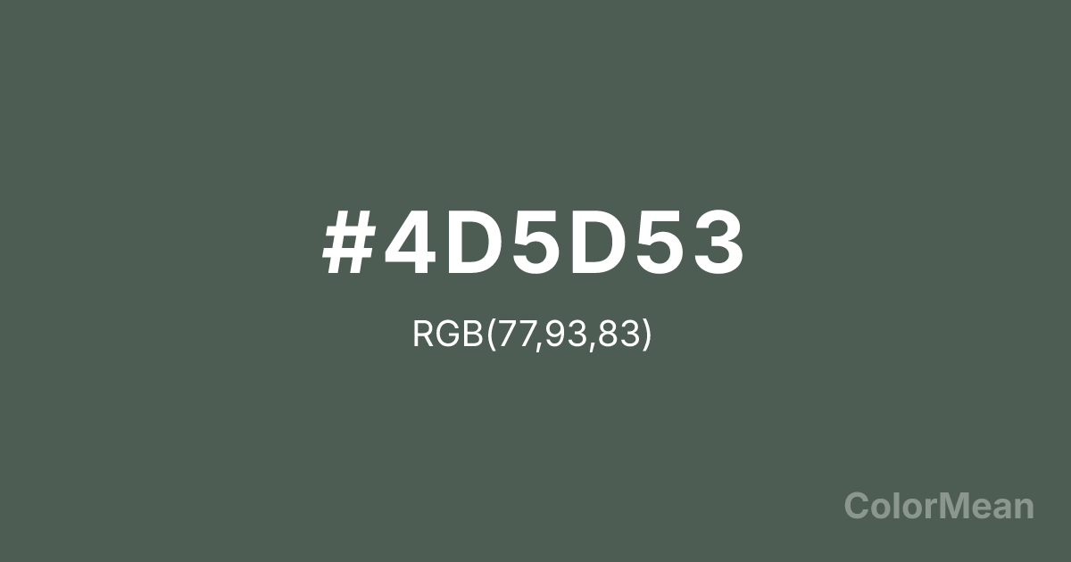 Color swatch image showing Feldgrau (#4D5D53) with RGB(77,93,83) values