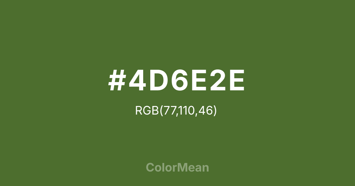 Color swatch image showing #4D6E2E with RGB(77,110,46) values