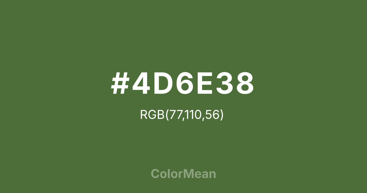 Color swatch image showing #4D6E38 with RGB(77,110,56) values