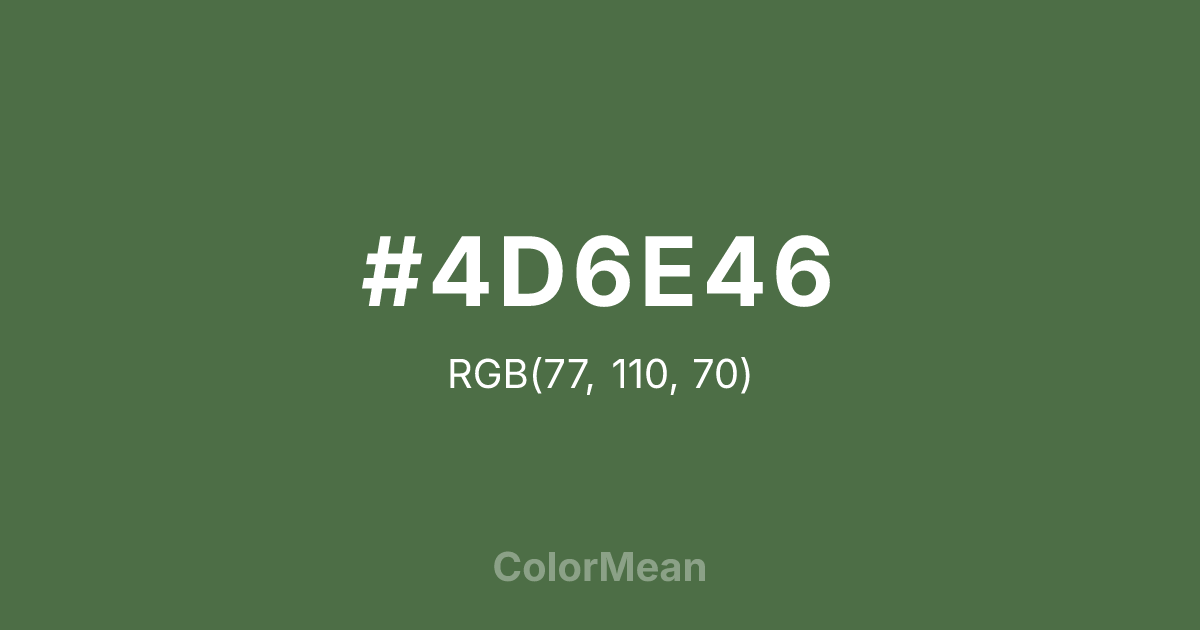 Color swatch image showing #4D6E46 with RGB(77,110,70) values