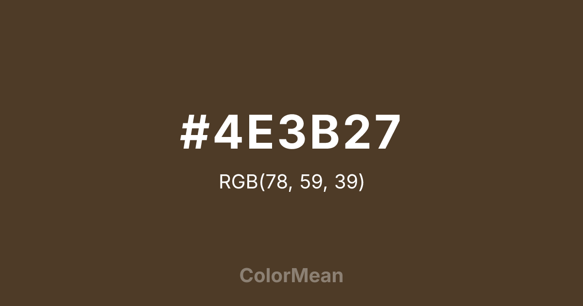 Color swatch image showing #4E3B27 with RGB(78,59,39) values