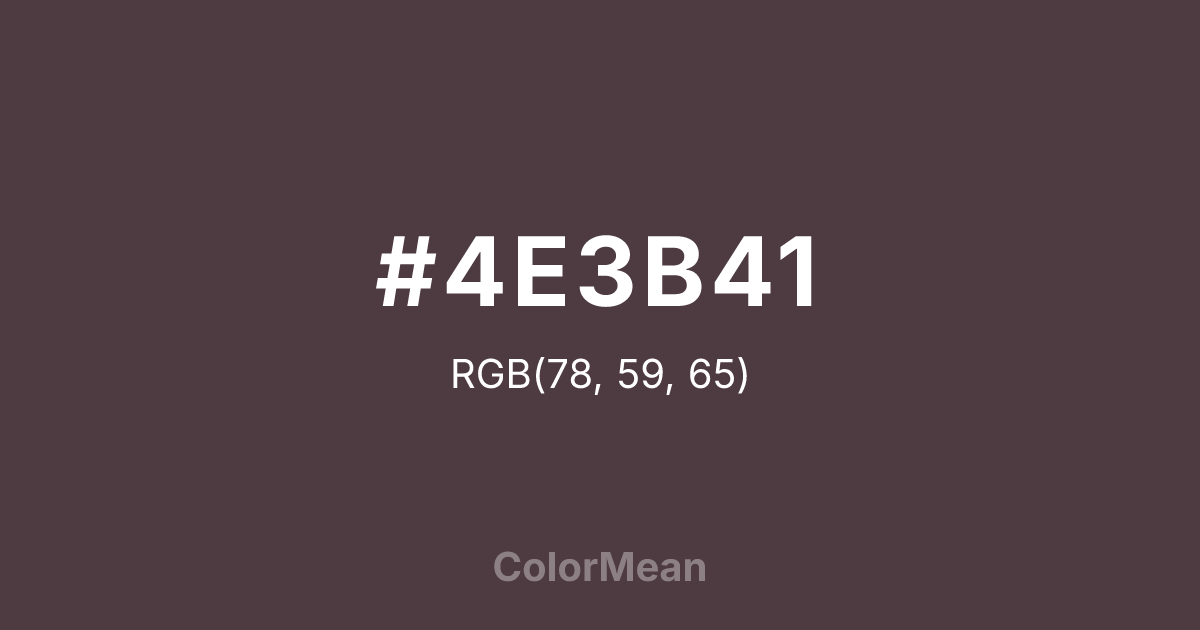 Color swatch image showing #4E3B41 with RGB(78,59,65) values