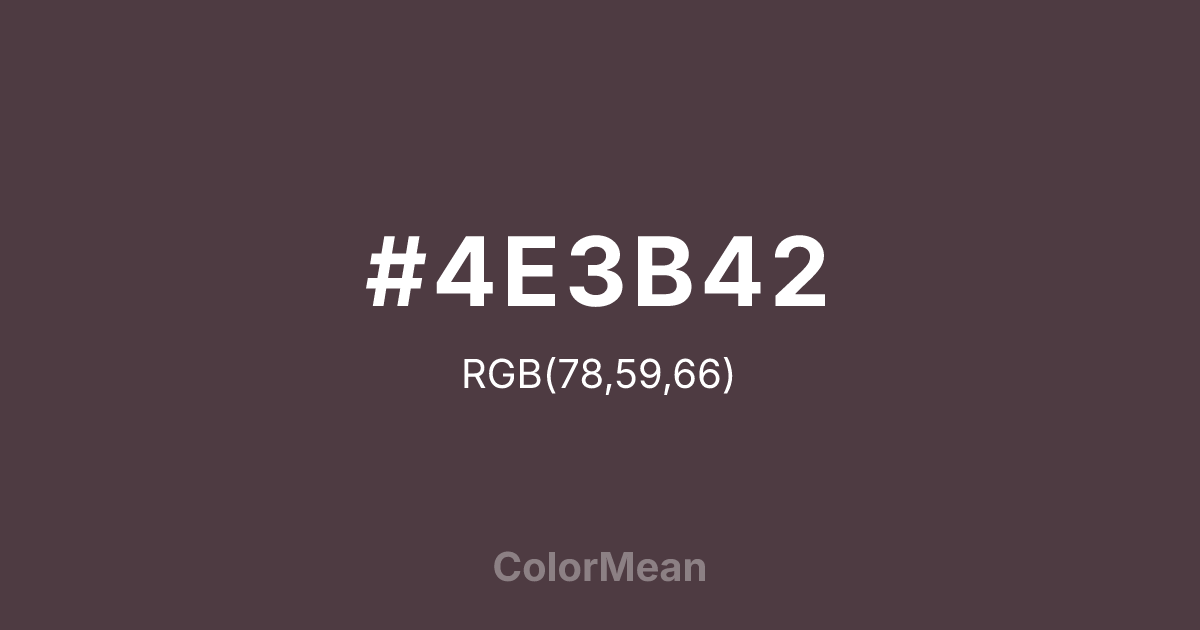 Color swatch image showing #4E3B42 with RGB(78,59,66) values