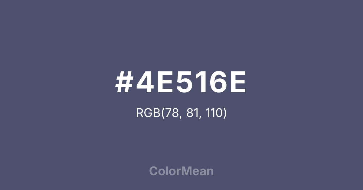 Color swatch image showing #4E516E with RGB(78,81,110) values