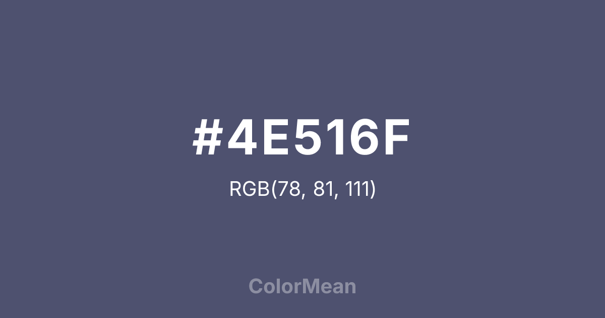 Color swatch image showing #4E516F with RGB(78,81,111) values