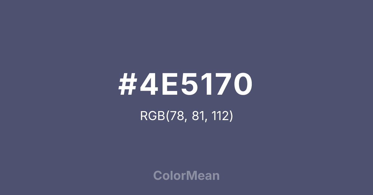 Color swatch image showing #4E5170 with RGB(78,81,112) values