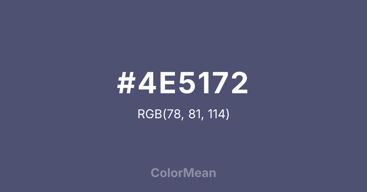 Color swatch image showing #4E5172 with RGB(78,81,114) values