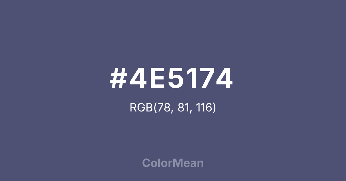Color swatch image showing #4E5174 with RGB(78,81,116) values