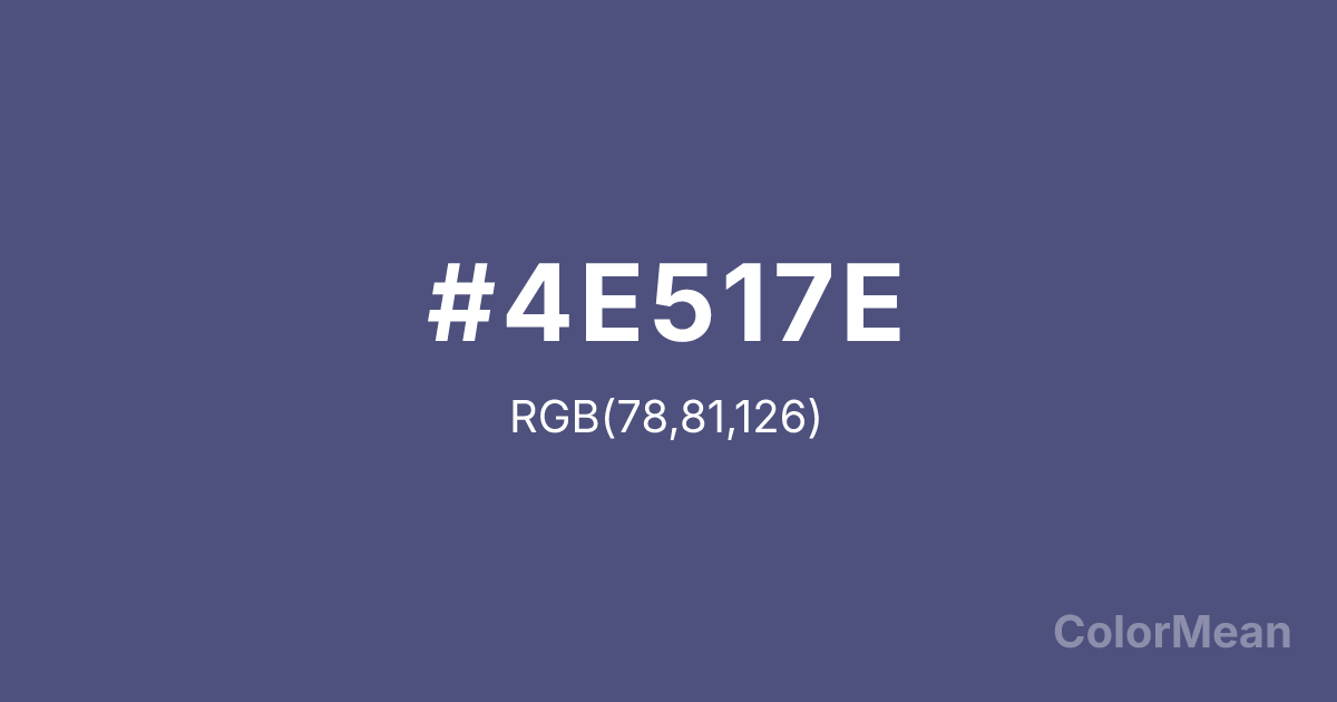 Color swatch image showing #4E517E with RGB(78,81,126) values