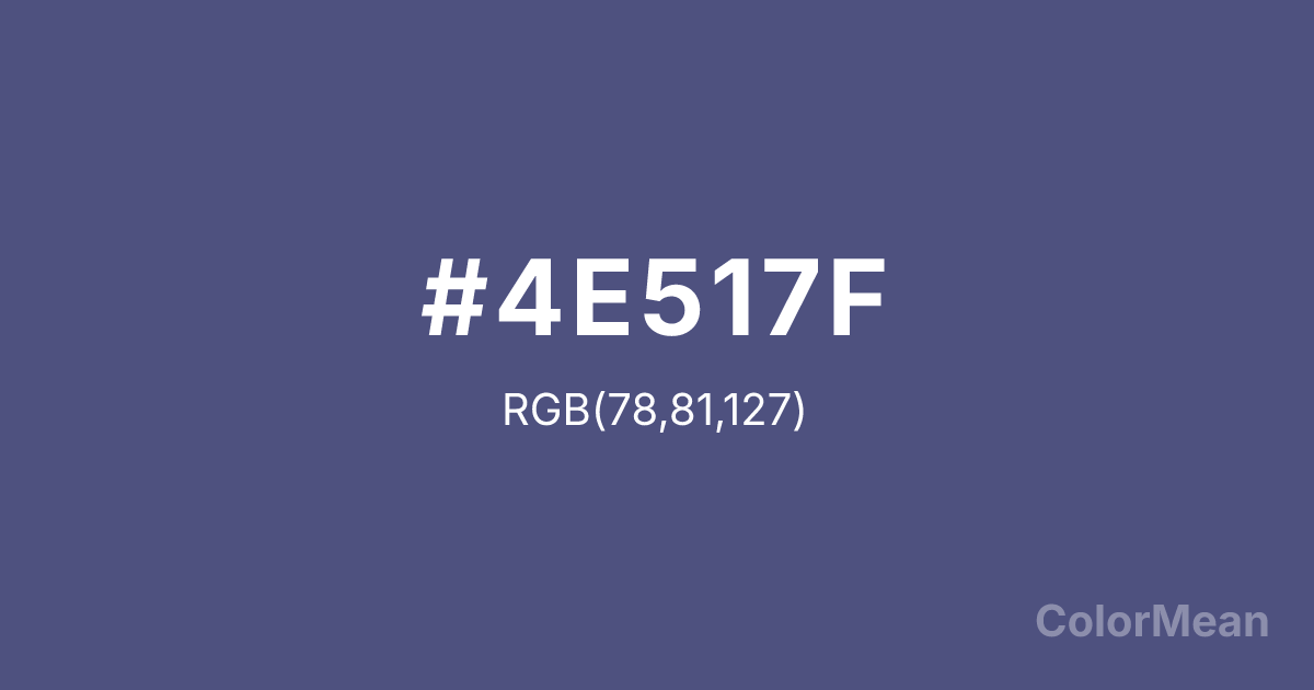 Color swatch image showing #4E517F with RGB(78,81,127) values