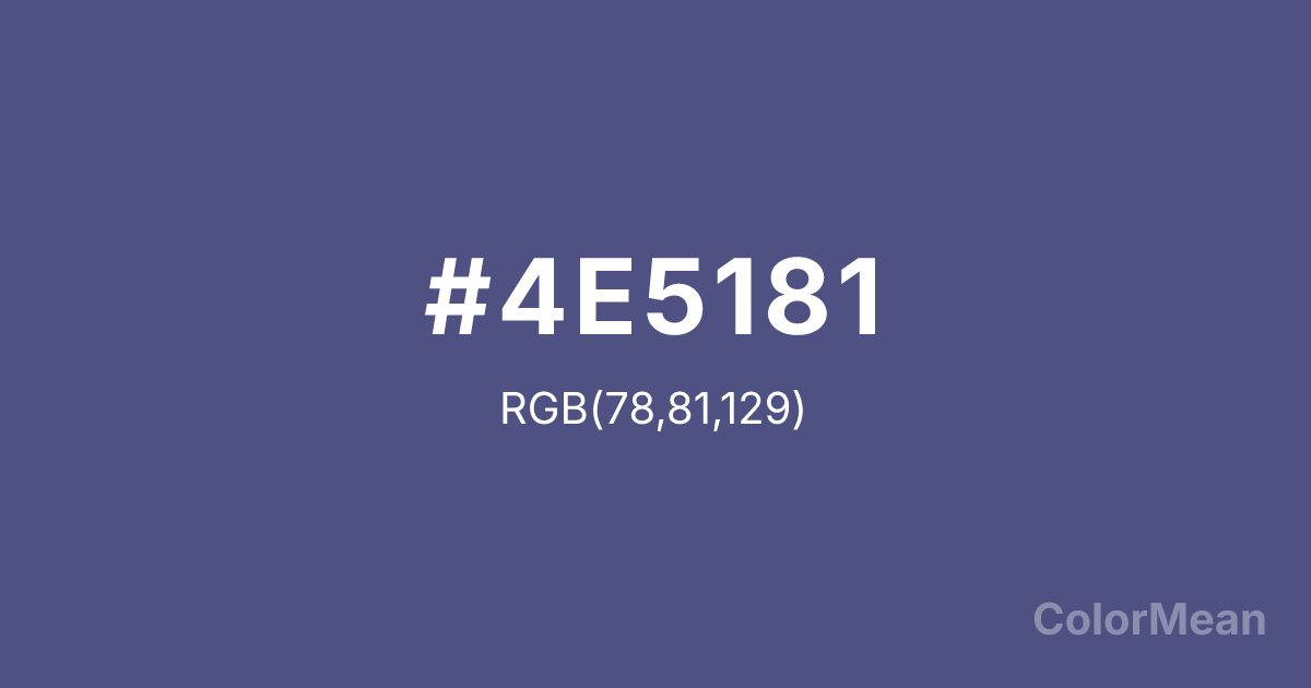 Color swatch image showing #4E5181 with RGB(78,81,129) values