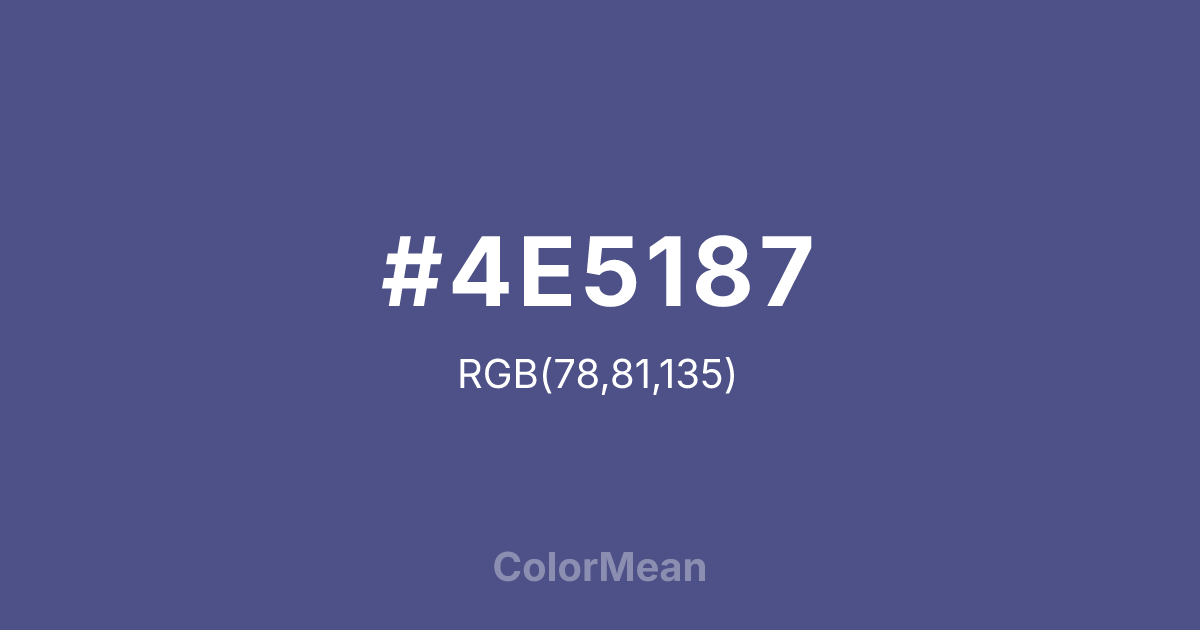 Color swatch image showing #4E5187 with RGB(78,81,135) values