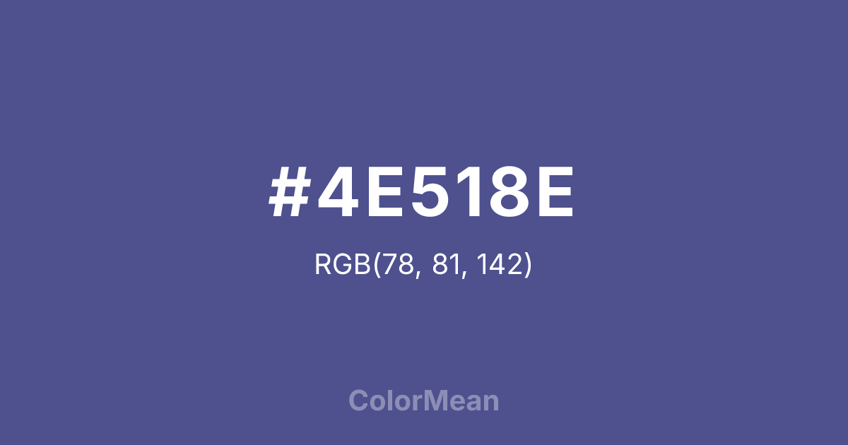 Color swatch image showing #4E518E with RGB(78,81,142) values