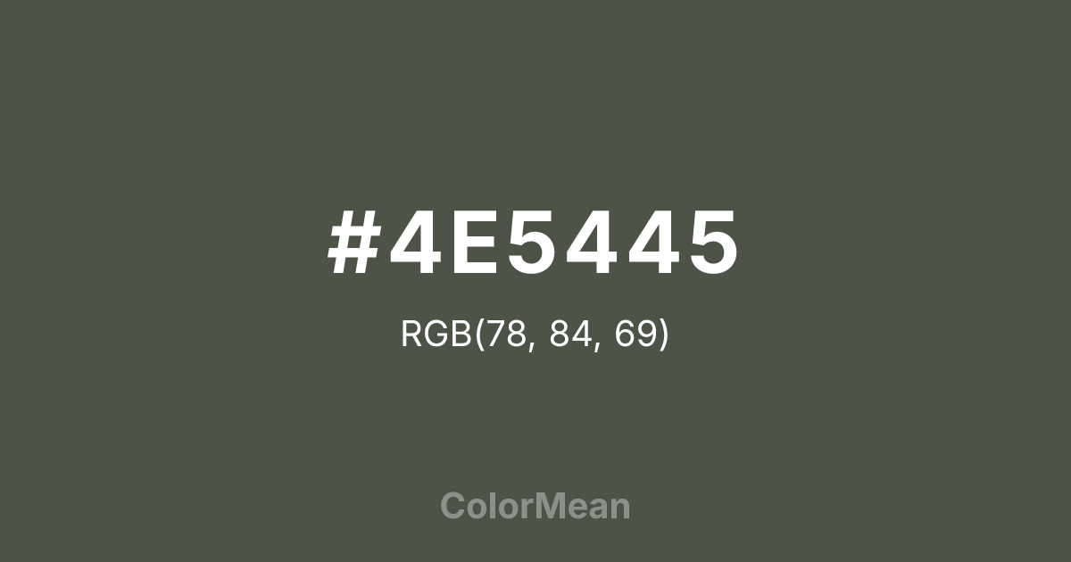 Color swatch image showing #4E5445 with RGB(78,84,69) values