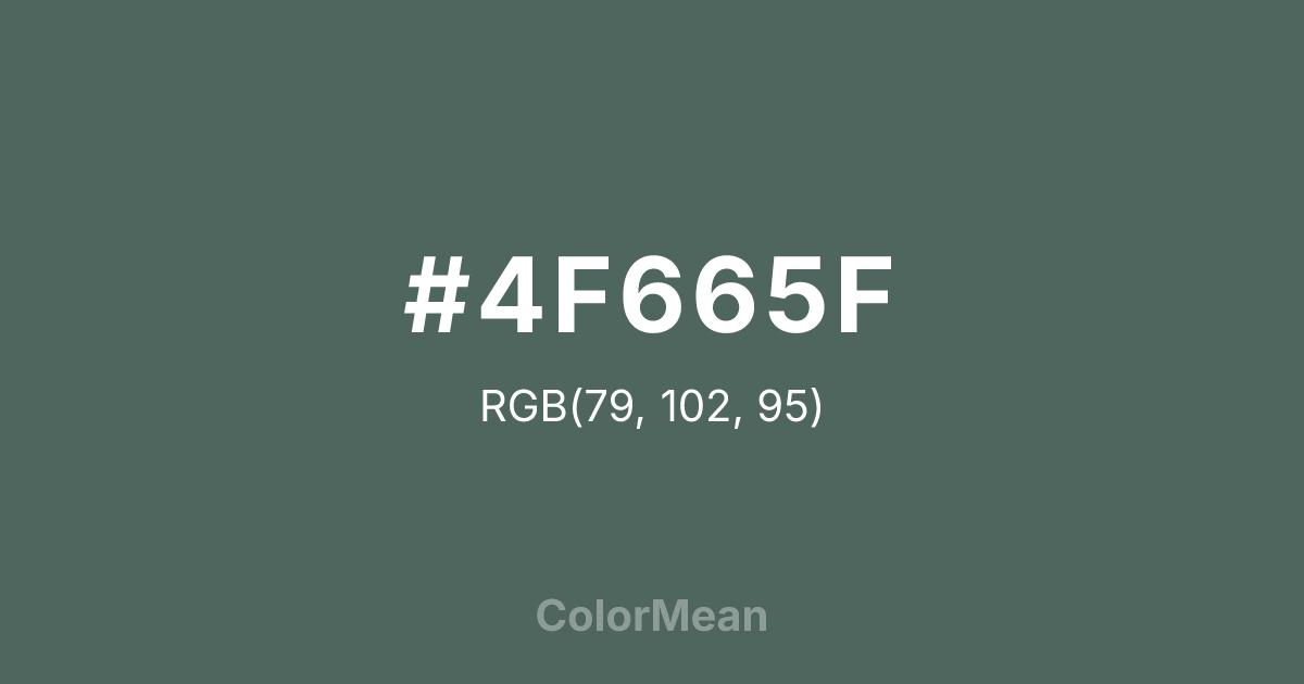 Color swatch image showing #4F665F with RGB(79,102,95) values